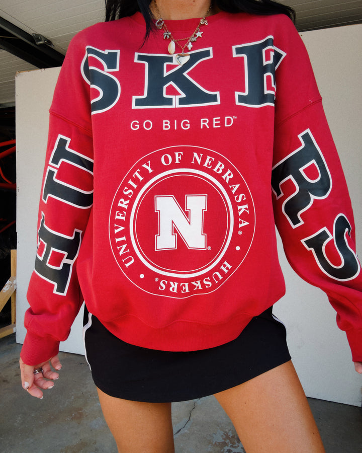 Huskers Split Sweatshirt - Red