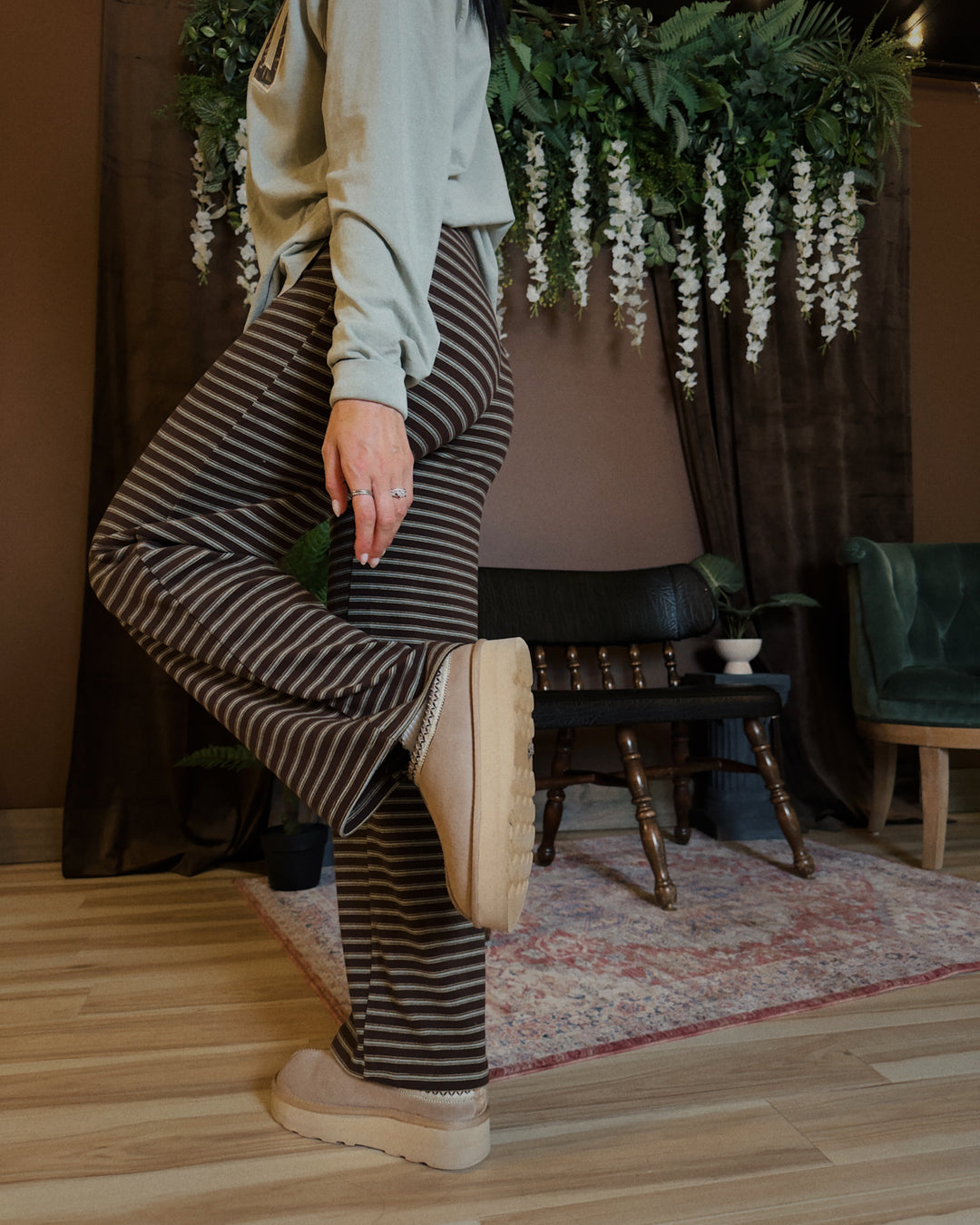 Junie Striped Pants - Brown Multi