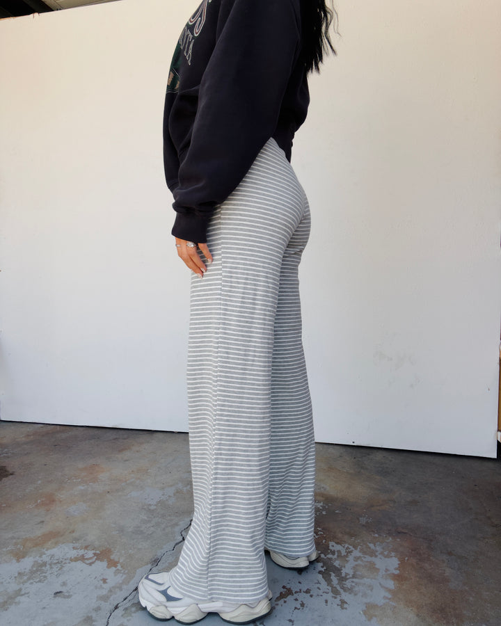 Salt Air Striped Pants - H. Grey