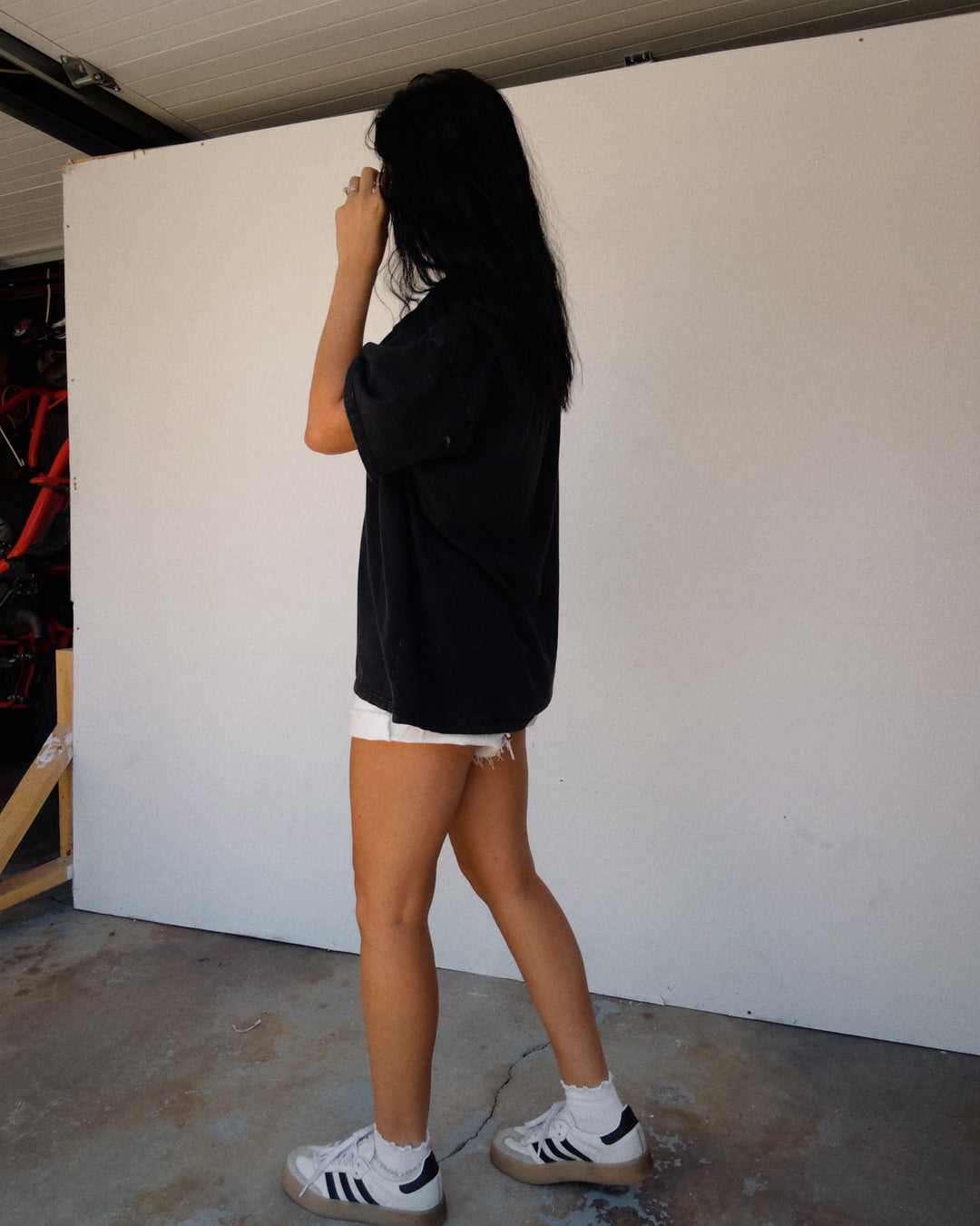Everyday Washed Oversized Cotton Tee - Black