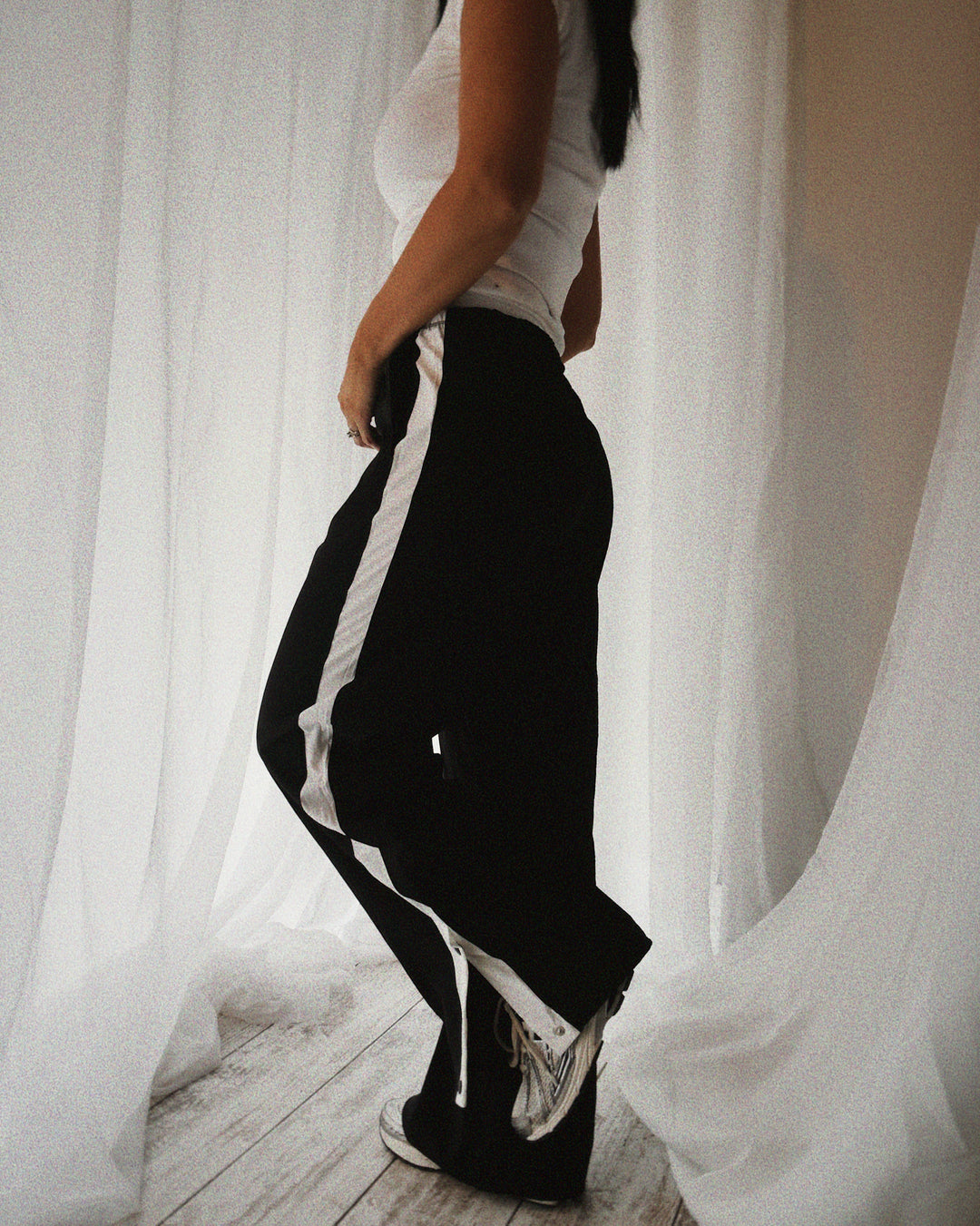 Throwback Track Pants - Black/White