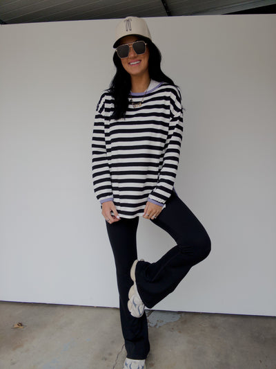 Onida Stripe Top - Black/White