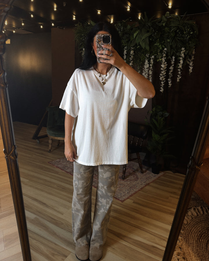 Everyday Washed Oversized Cotton Tee - White