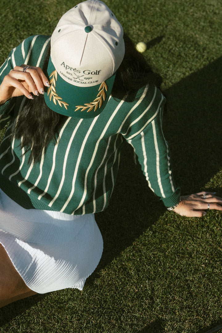 Aprés Leisure Social Club Hat - Cream/Green/Gold