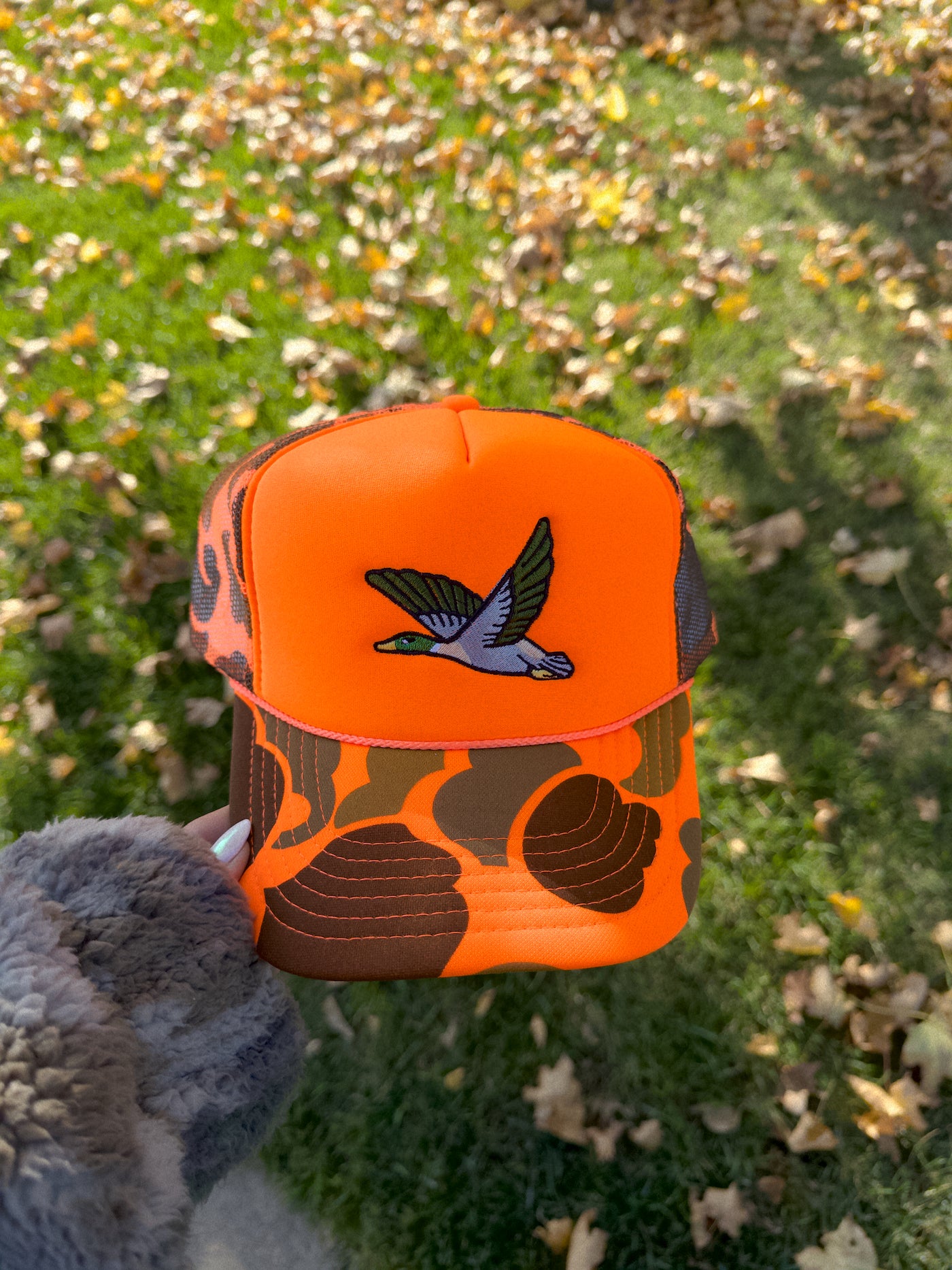 Flying Duck Hat - Orange Camo