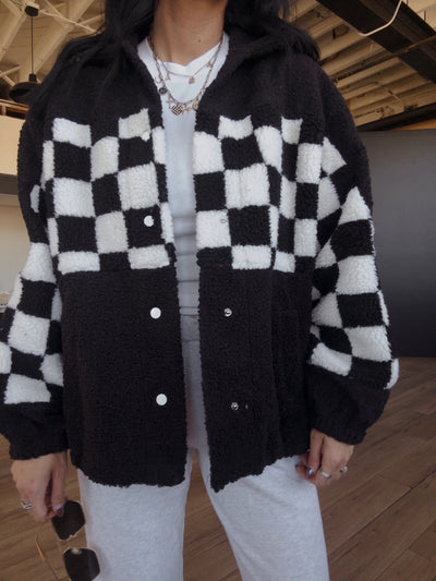 Cash Checkered Jacket - Black