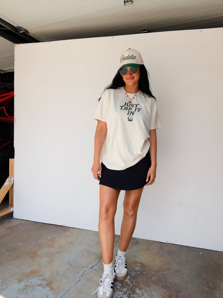 Just Tap It In Cotton Tee - Ivory