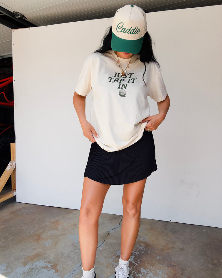 Just Tap It In Cotton Tee - Ivory