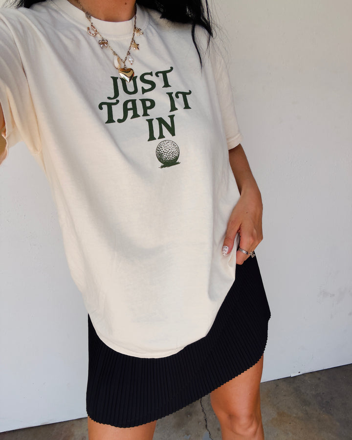 Just Tap It In Cotton Tee - Ivory