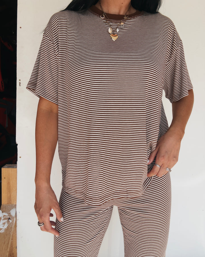 Max Striped Tee - Brown/Ivory