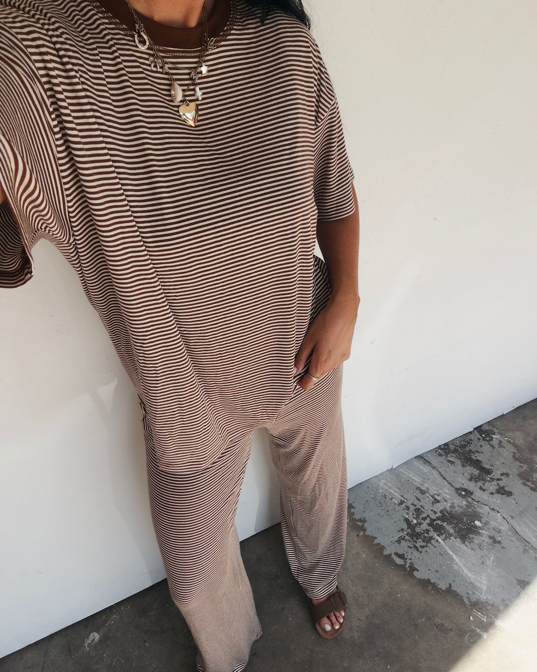 Max Striped Tee - Brown/Ivory