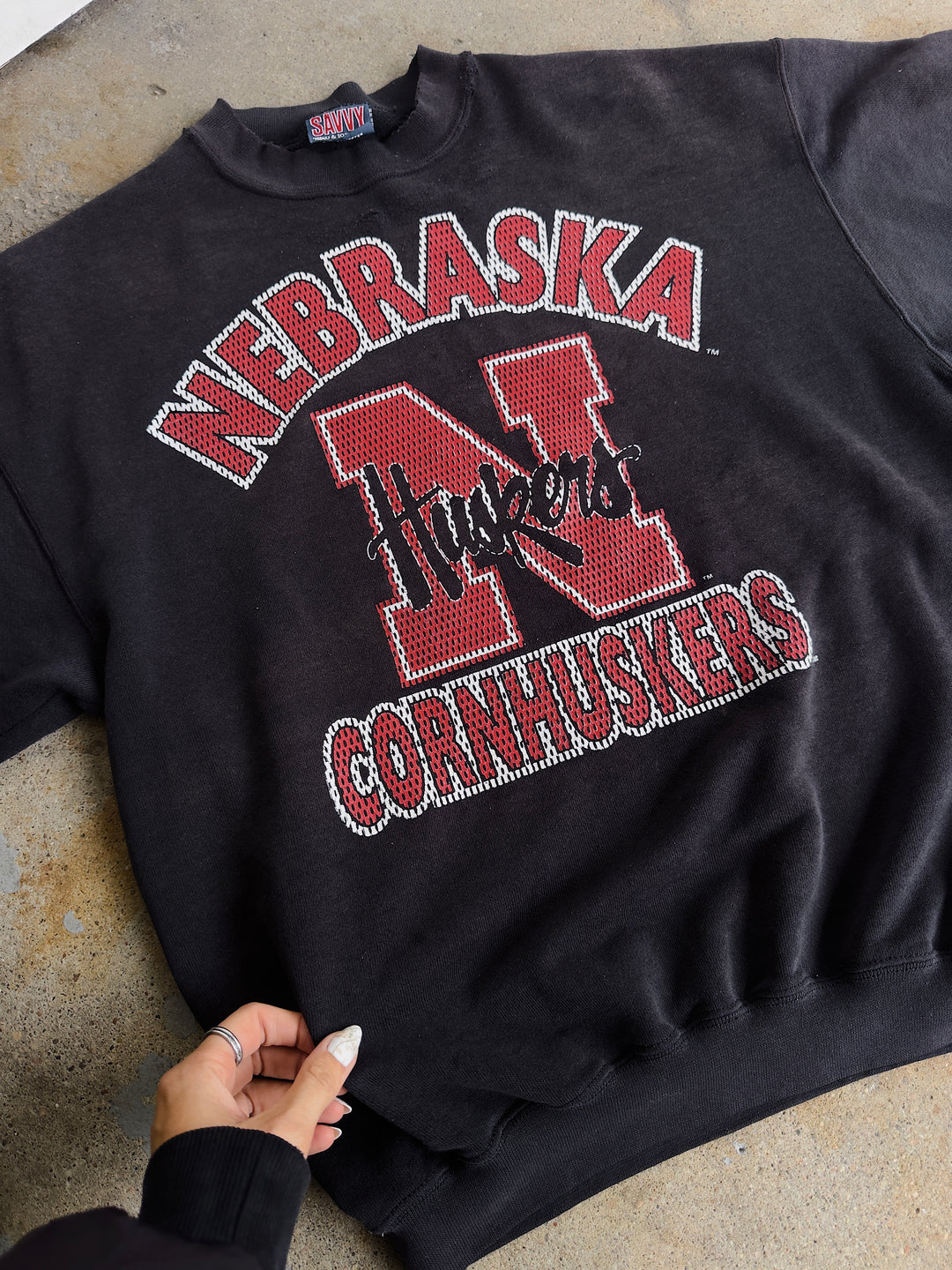 Nebraska Cornhuskers Cropped Sleeve Sweatshirt - Large