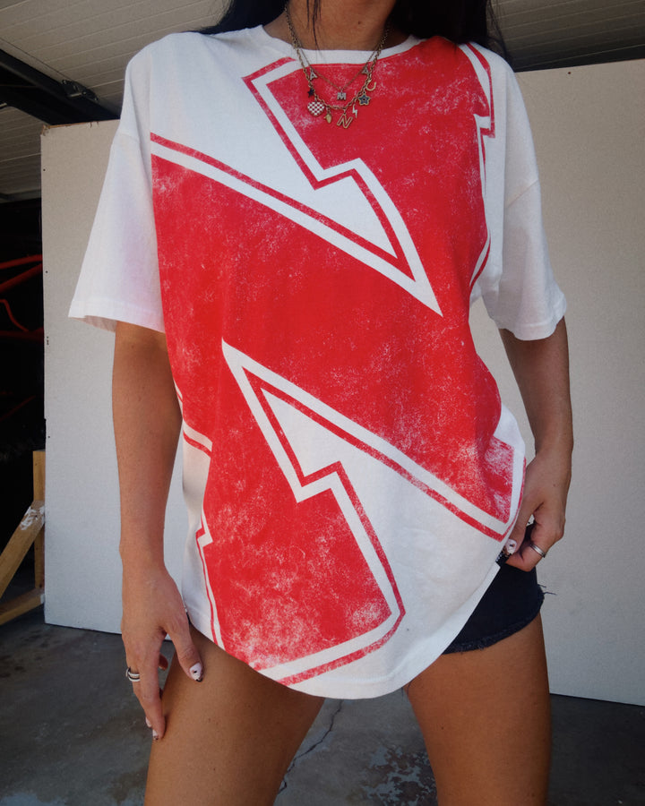 Nebraska Logo Oversized Cotton Tee - White