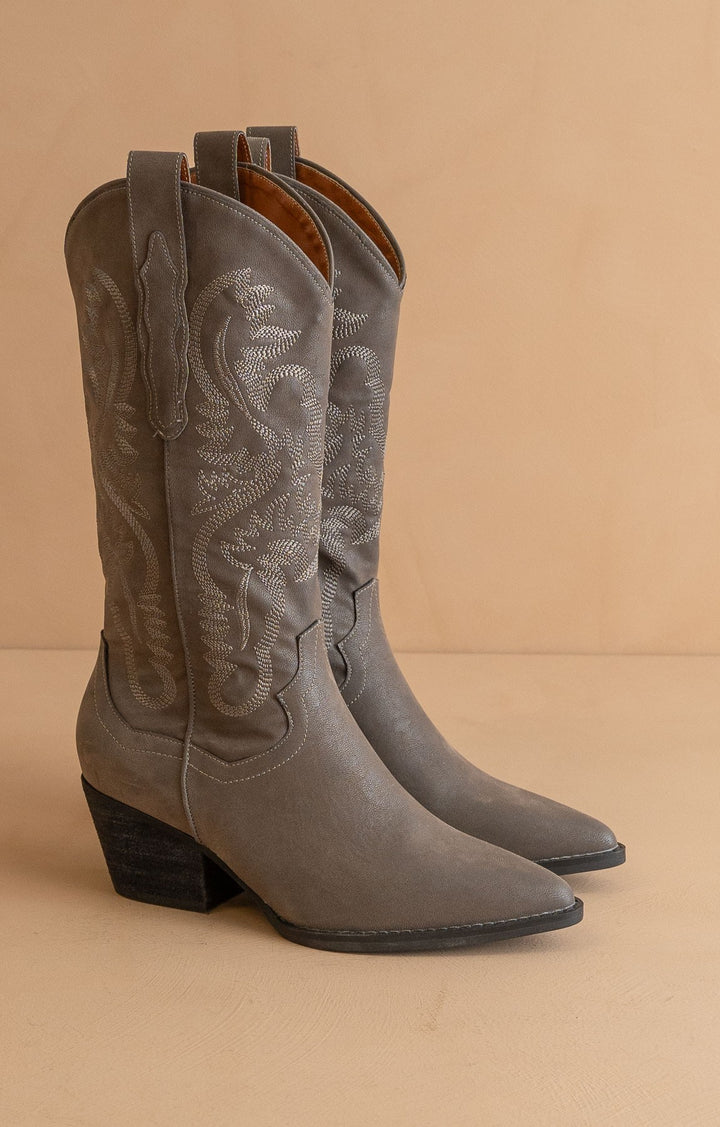 Midnight Mesa Cowboy Boots - Charcoal