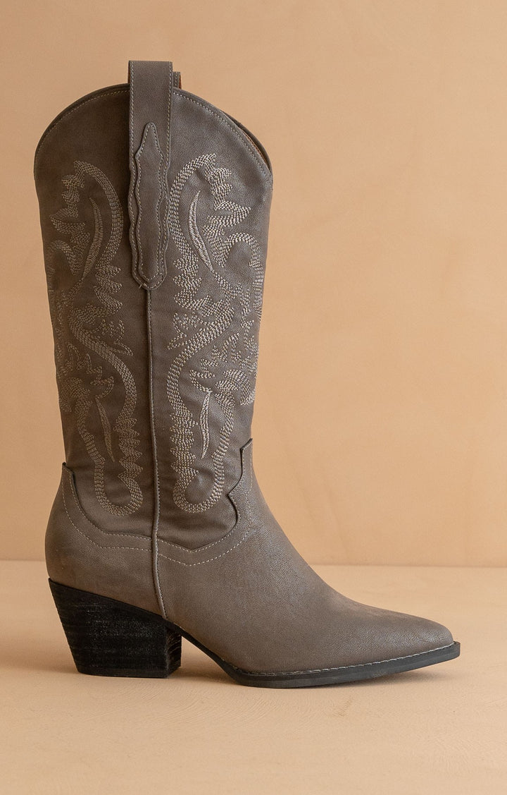 Midnight Mesa Cowboy Boots - Charcoal