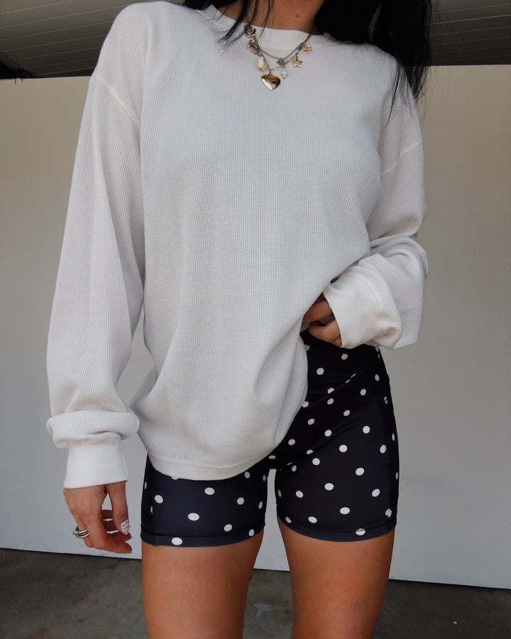 Sweet Spot Biker Shorts - Black/White