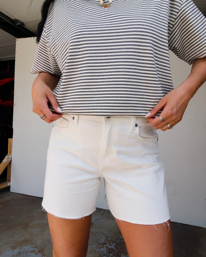Ava Denim Shorts - White
