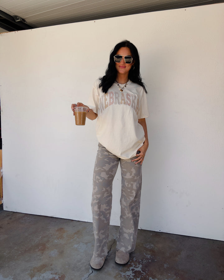 Nebraska Fall Cotton Tee - Ivory