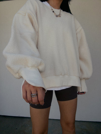 Fleece Pullover Sweatshirt - Ivory