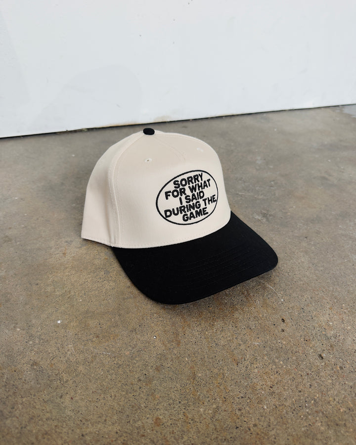 Sorry For What I Said Hat - Natural/Black