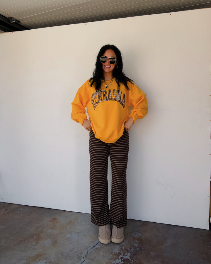 Nebraska Flannel Sweatshirt - Gold