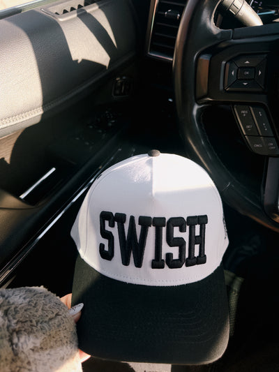 PREORDER Swish Hat - White/Black