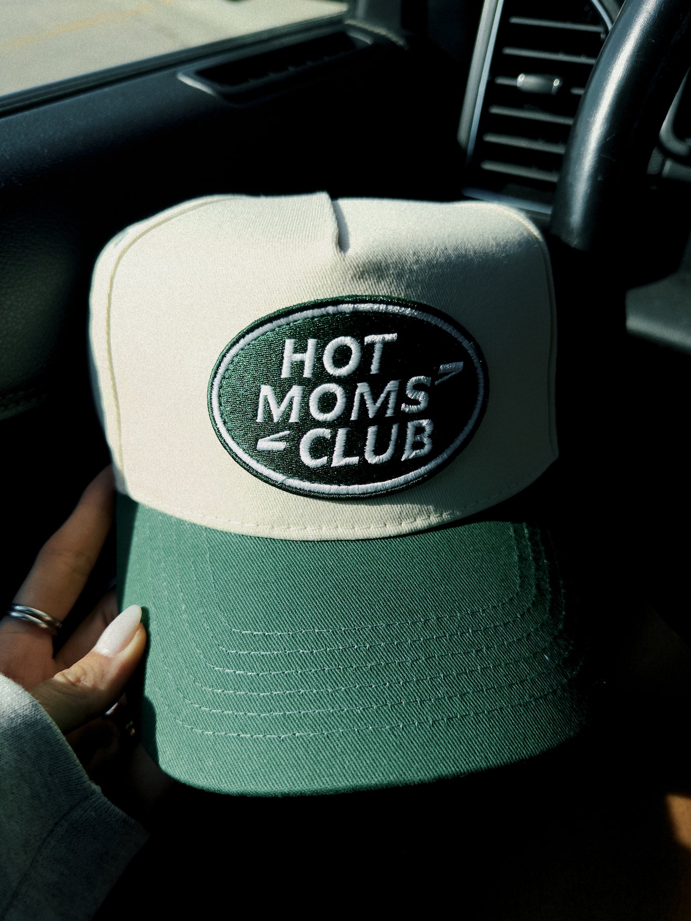 Hot Moms Club Hat - Cream/Green