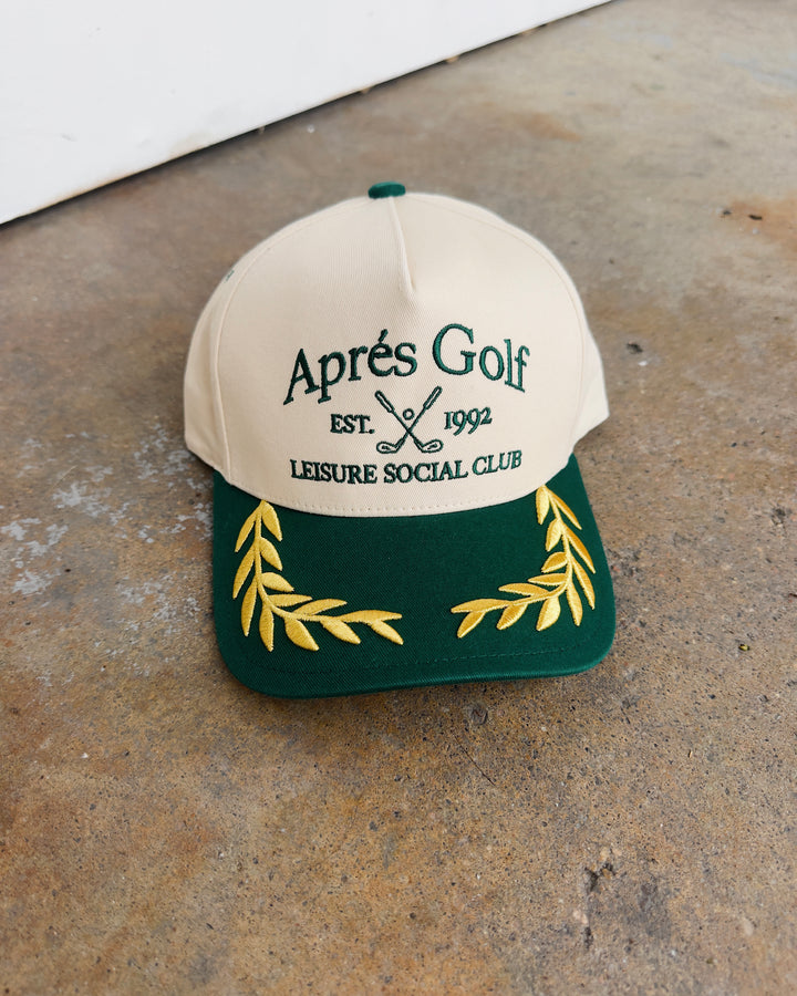 Aprés Leisure Social Club Hat - Cream/Green/Gold