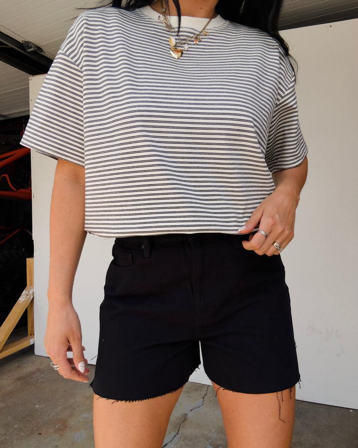 Nightfall Denim Shorts - Black