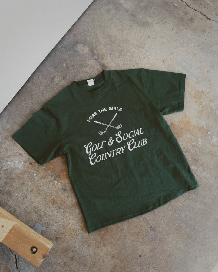Fore The Girls Cotton Tee - Hunter Green