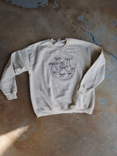 Bow Collage Sweatshirt - Sand