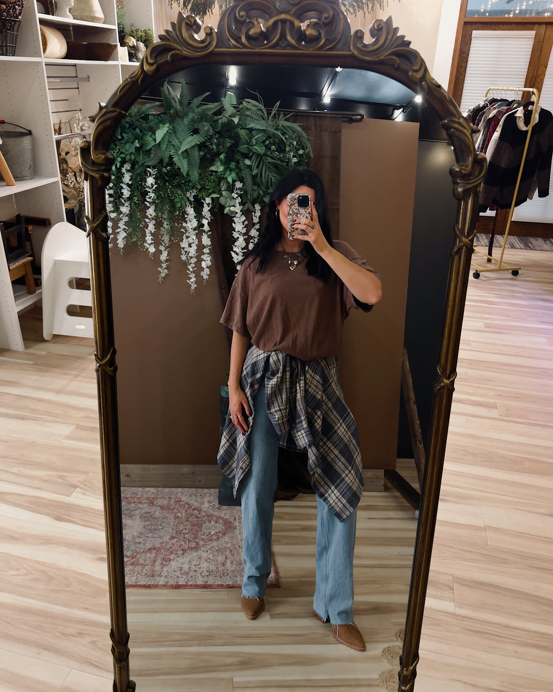 Everyday Washed Oversized Cotton Tee - Washed Brown