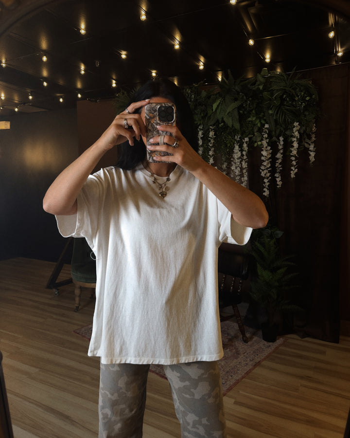 Everyday Washed Oversized Cotton Tee - White