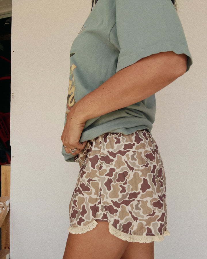 Flyway Ruffle Boxer Shorts - Camo