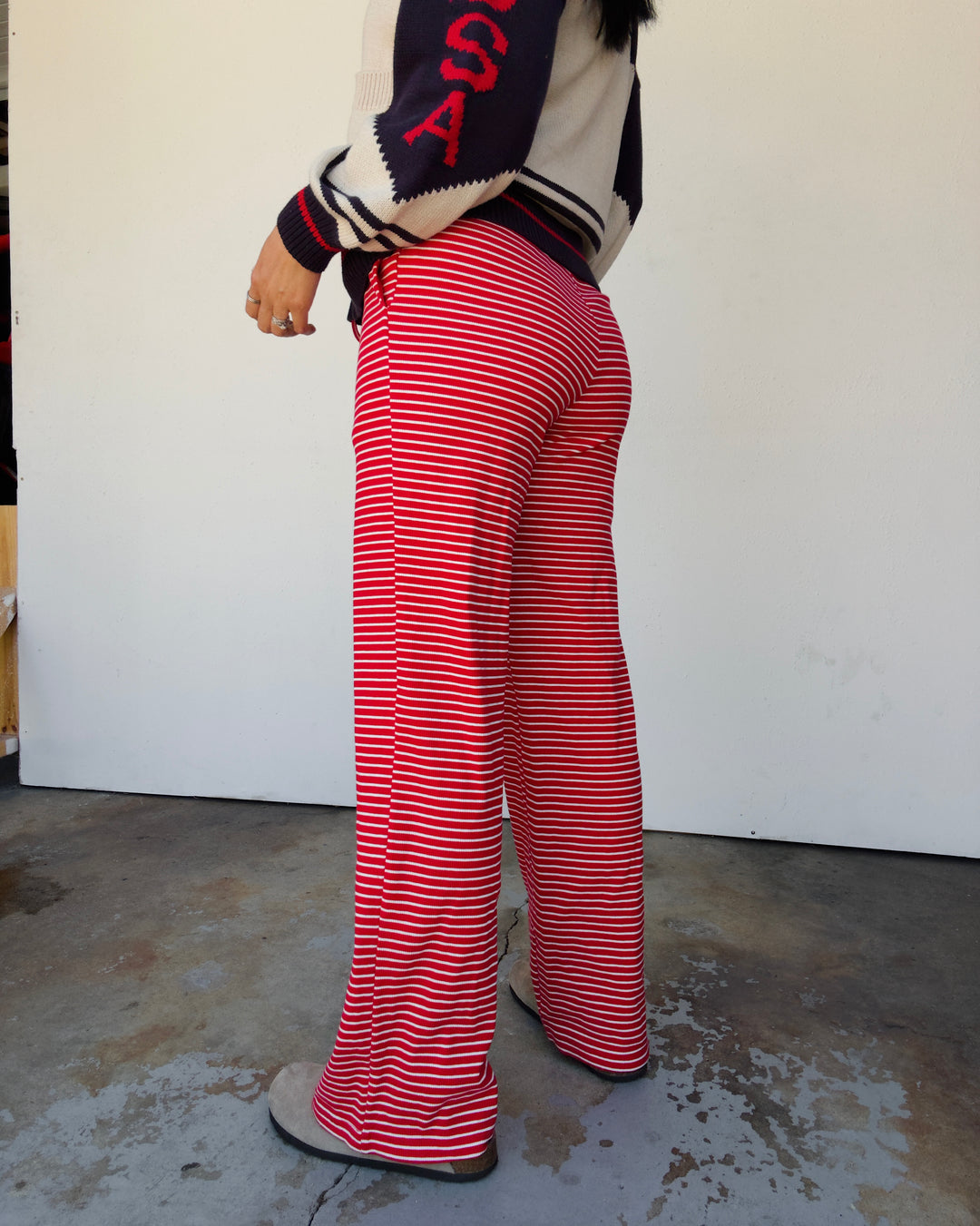 The Easy Tide Striped Pants - Red