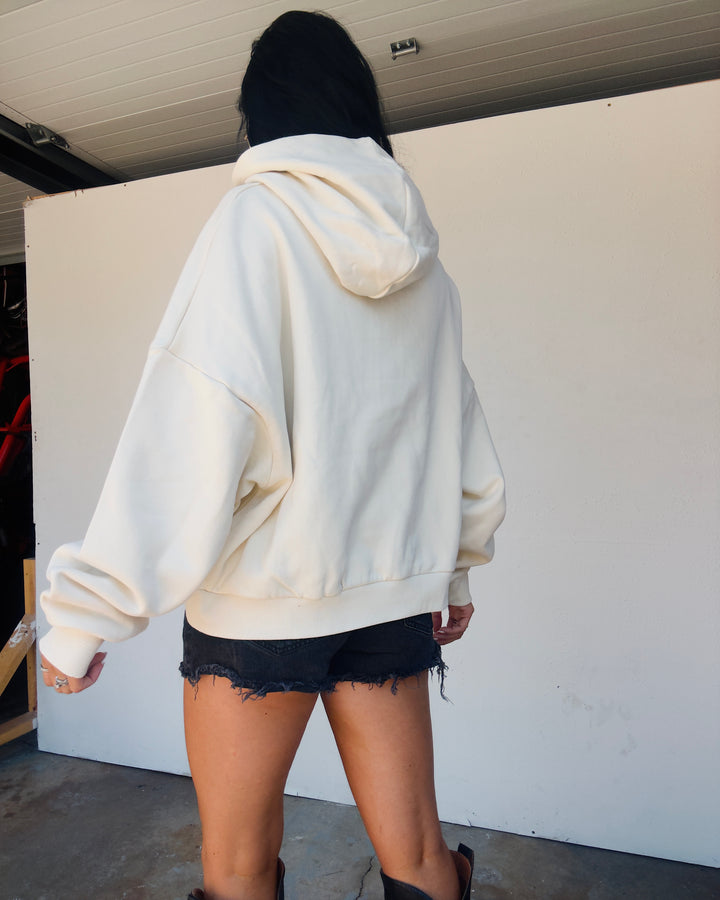 Nebraska Varsity Plaid Hoodie - Cream