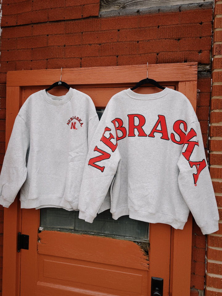 Nebraska Back Sweatshirt - Ash