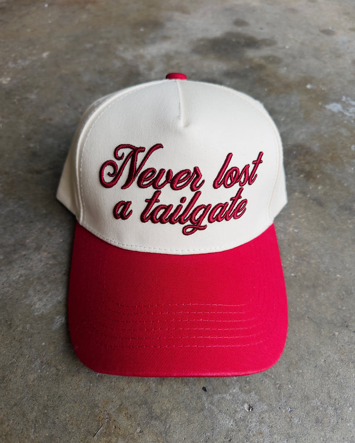 Never Lost A Tailgate Hat - Cream/Crimson