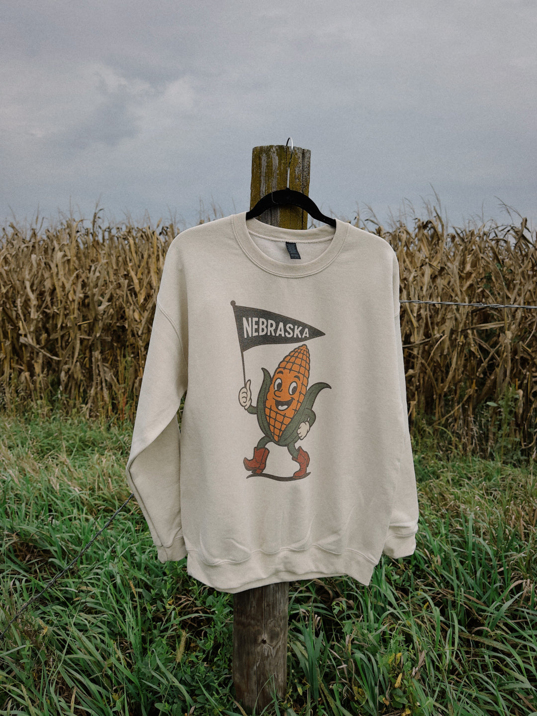 Nebraska Corn Sweatshirt - Sand
