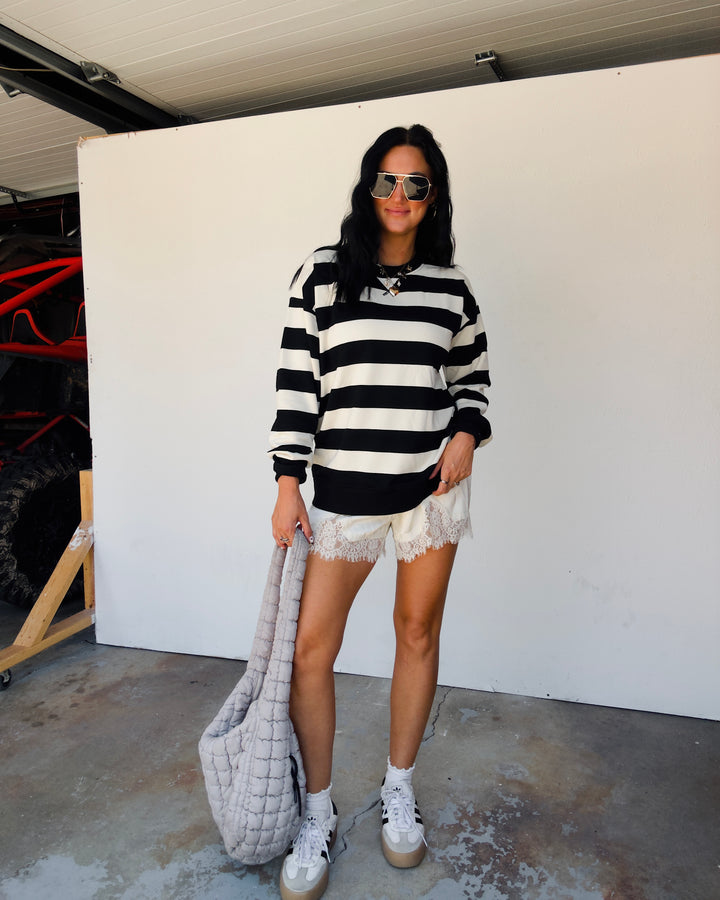 Westbrooke Stripe Pullover - Black/Cream
