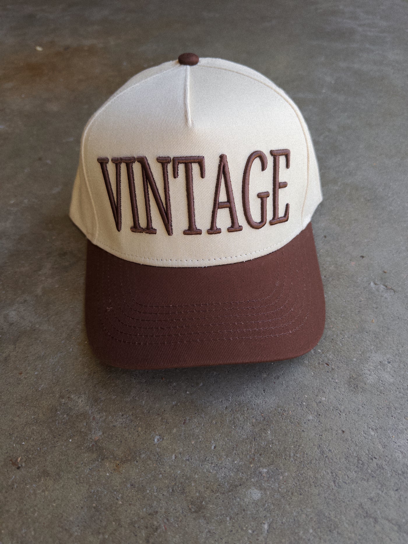 Vintage Hat - Cream/Khaki