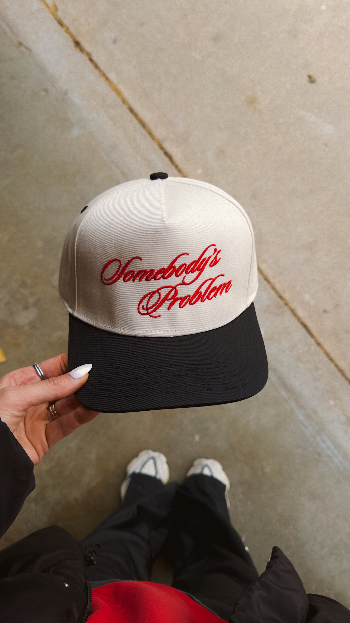 Somebody's Problem Hat - Cream/Black