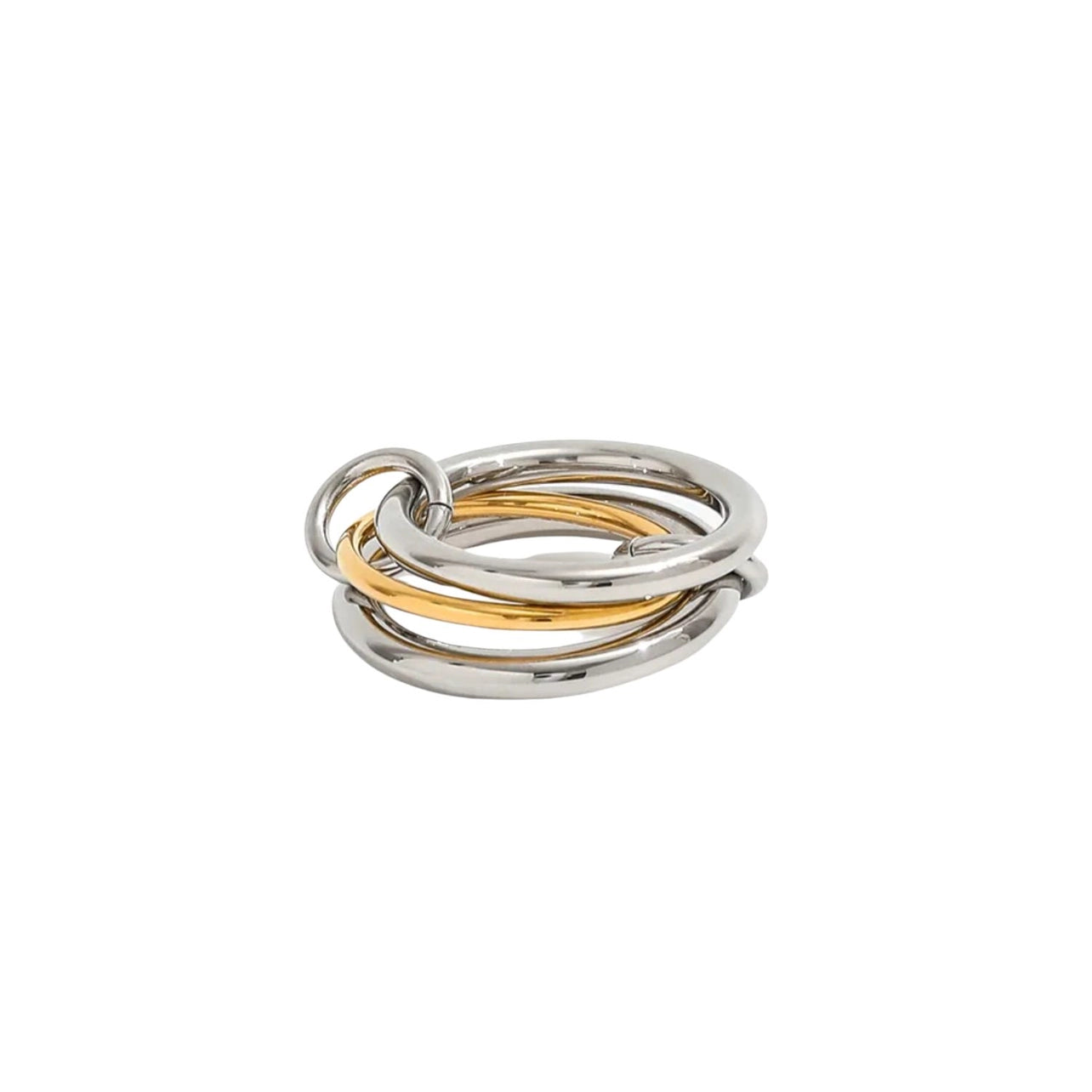 Evelyn Mixed Metal Stack Ring - Silver/Gold