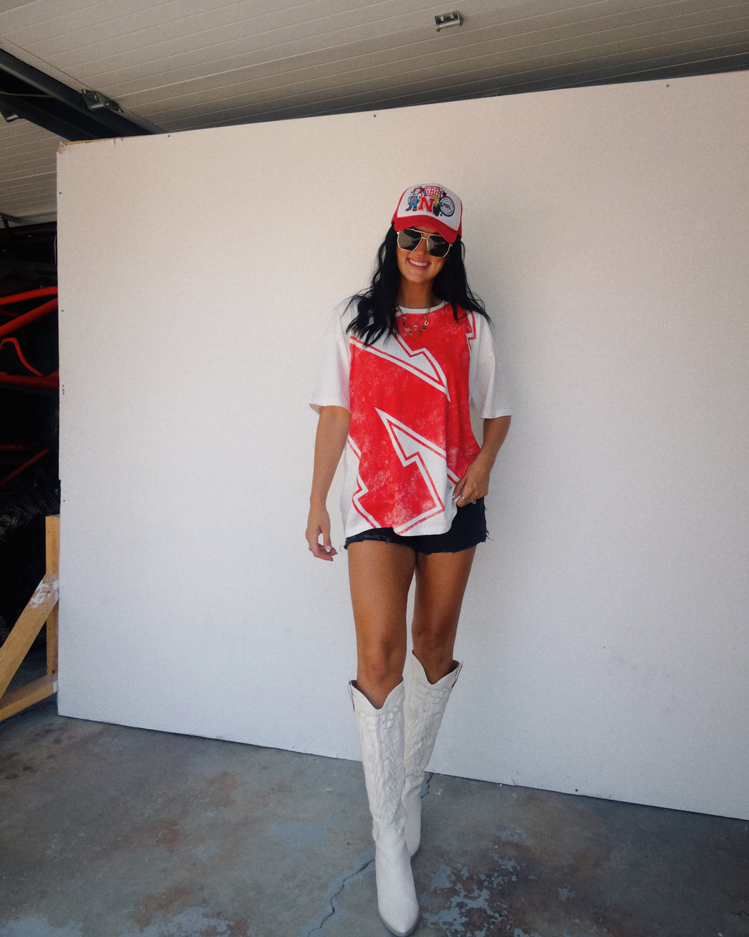 Nebraska Logo Oversized Cotton Tee - White