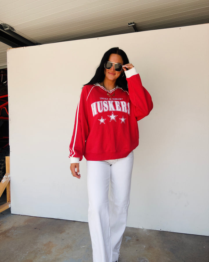 Huskers Slate Sweatshirt - Red/White