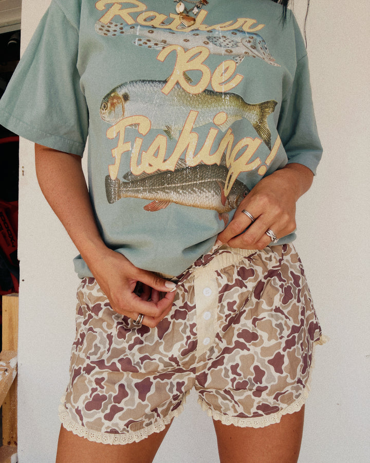 Flyway Ruffle Boxer Shorts - Camo