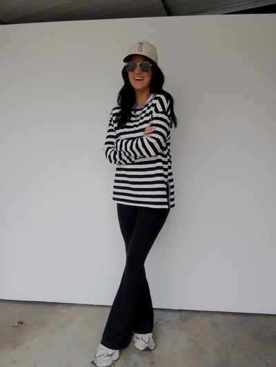 Onida Stripe Top - Black/White