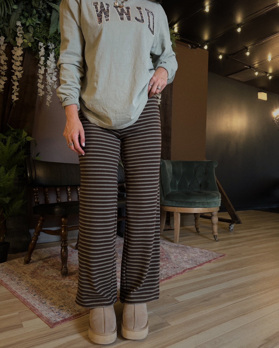 Junie Striped Pants - Brown Multi
