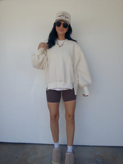 Fleece Pullover Sweatshirt - Ivory