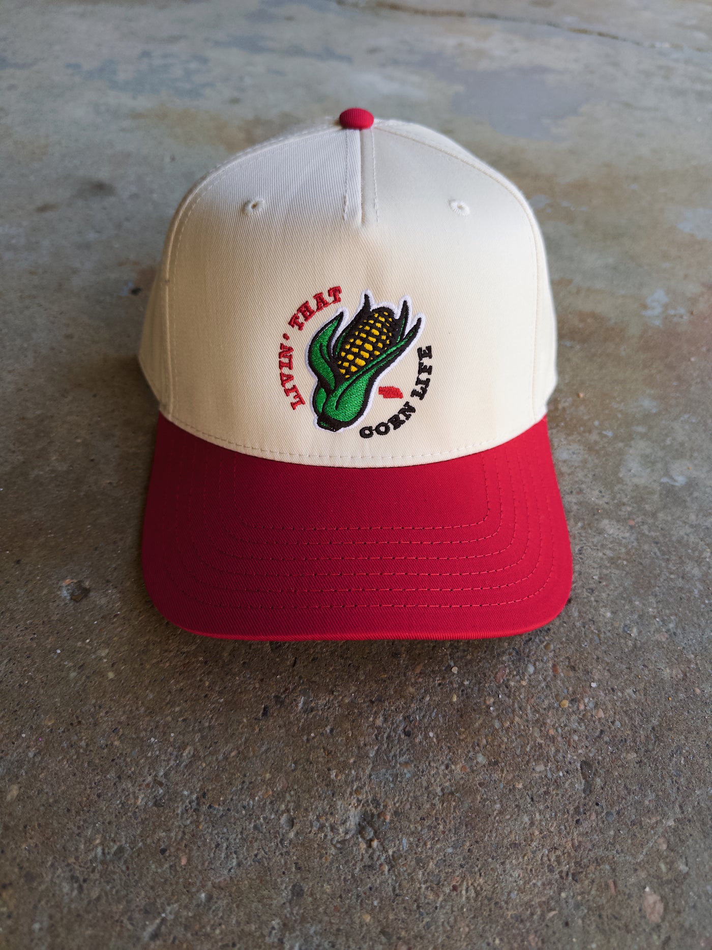 Livin' That Corn Life Hat - Red/Cream